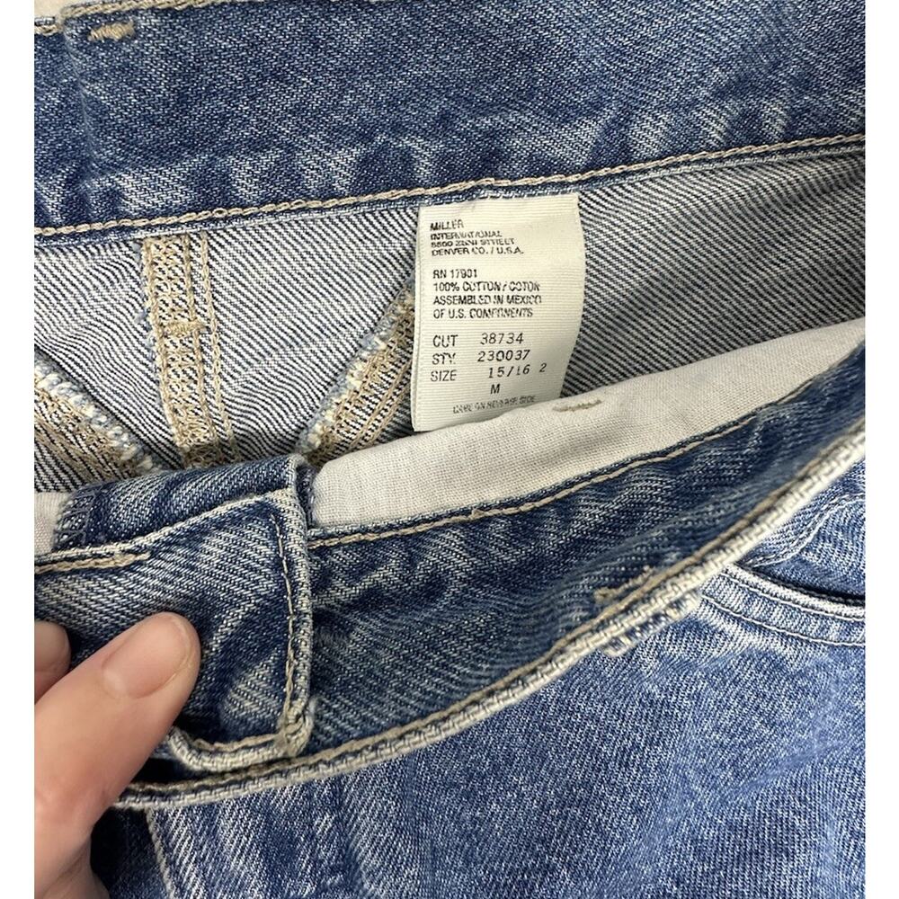 Vintage Rockies Jean Womens 15 16 High Rise Blue Denim Pant Bareback Distressed - Picture 3 of 12